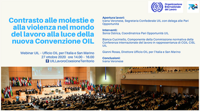 Webinar su Convenzione ILO n. 190  27 ottobre 2020