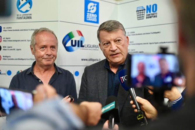 Incontro con Beppe Dossena al Congresso della Uil Liguria 