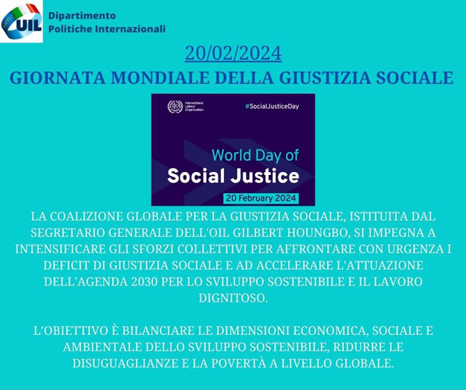 Giornata Mondiale della Giustizia Sociale