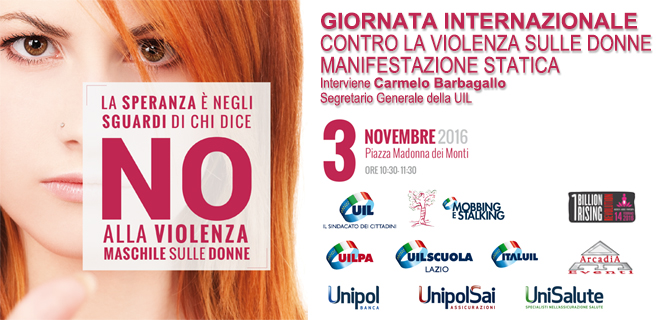 Giornata Internazionale contro la violenza sulle Donne. Manifestazione statica